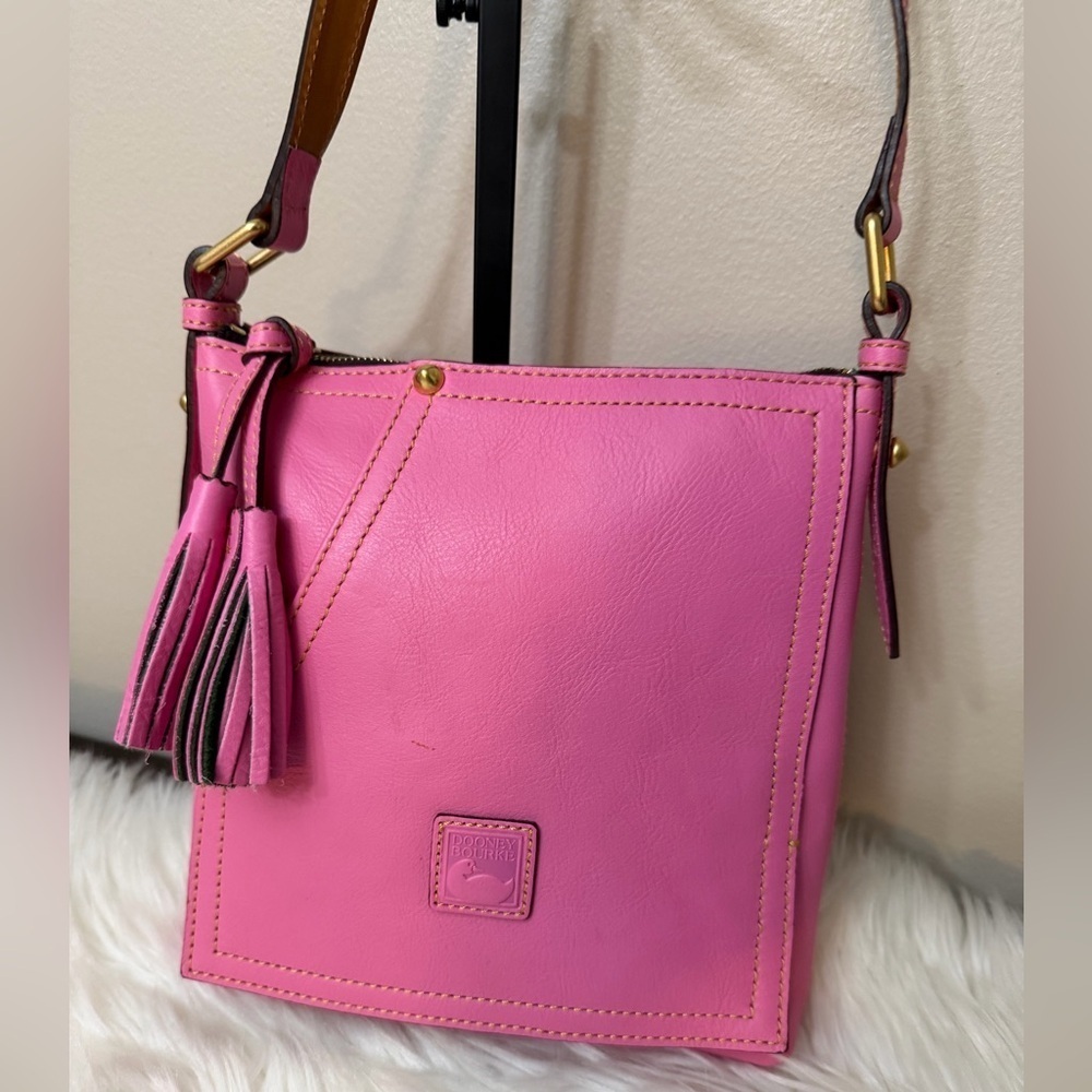 Dooney & Bourke Pink Crossbody Bag with Tassel - Picture 2 of 13